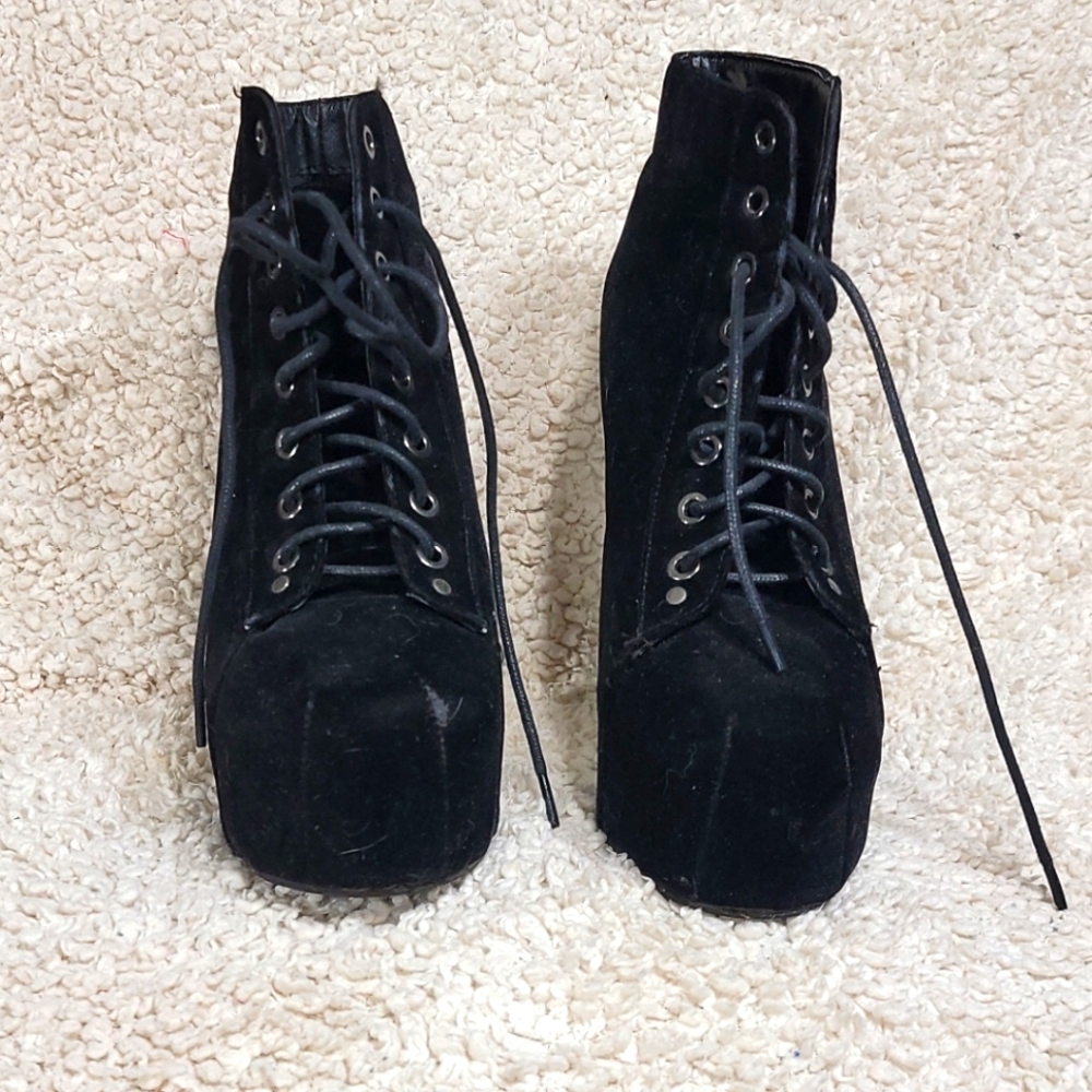 Black platform high heels